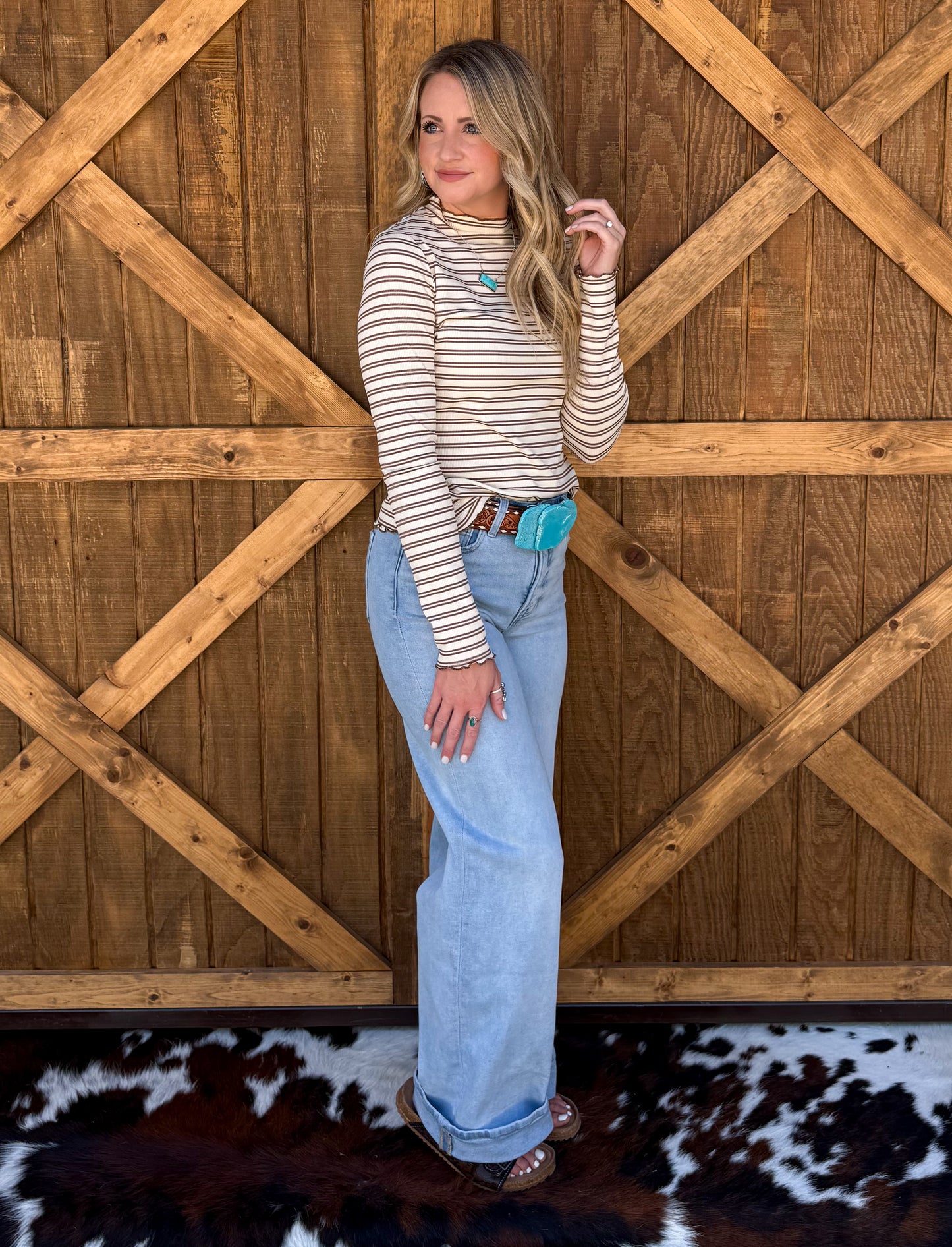 The Maggie Striped Top *Mocha
