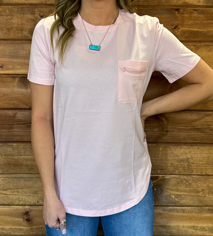 Handy as a Pocket Tee *Blush
