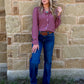 Cowgirl Pearl Snap Long Sleeve *Wine