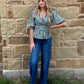 Classy Aztec Blouse *Olive