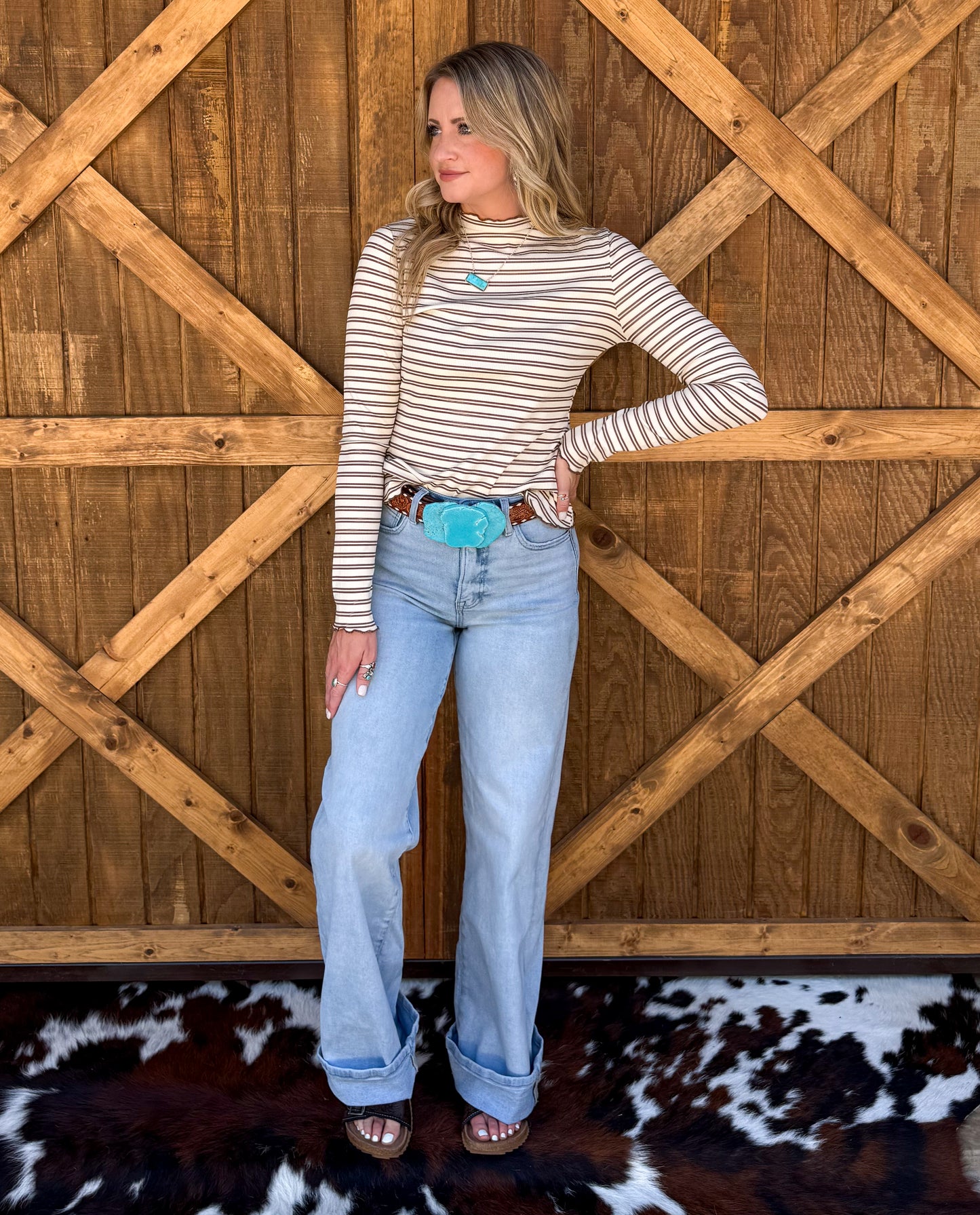The Maggie Striped Top *Mocha
