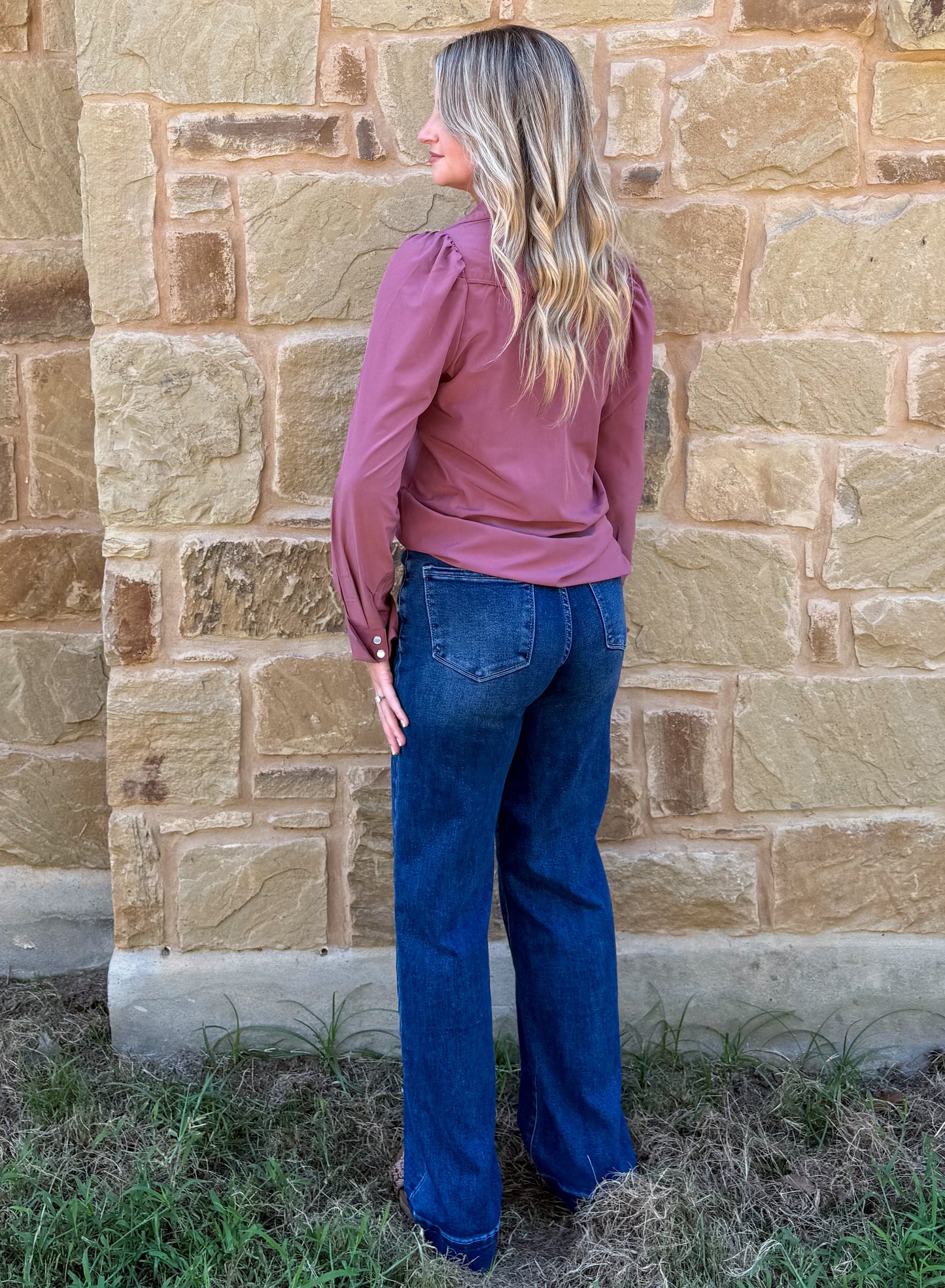 Cowgirl Pearl Snap Long Sleeve *Wine