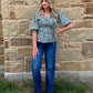 Classy Aztec Blouse *Olive