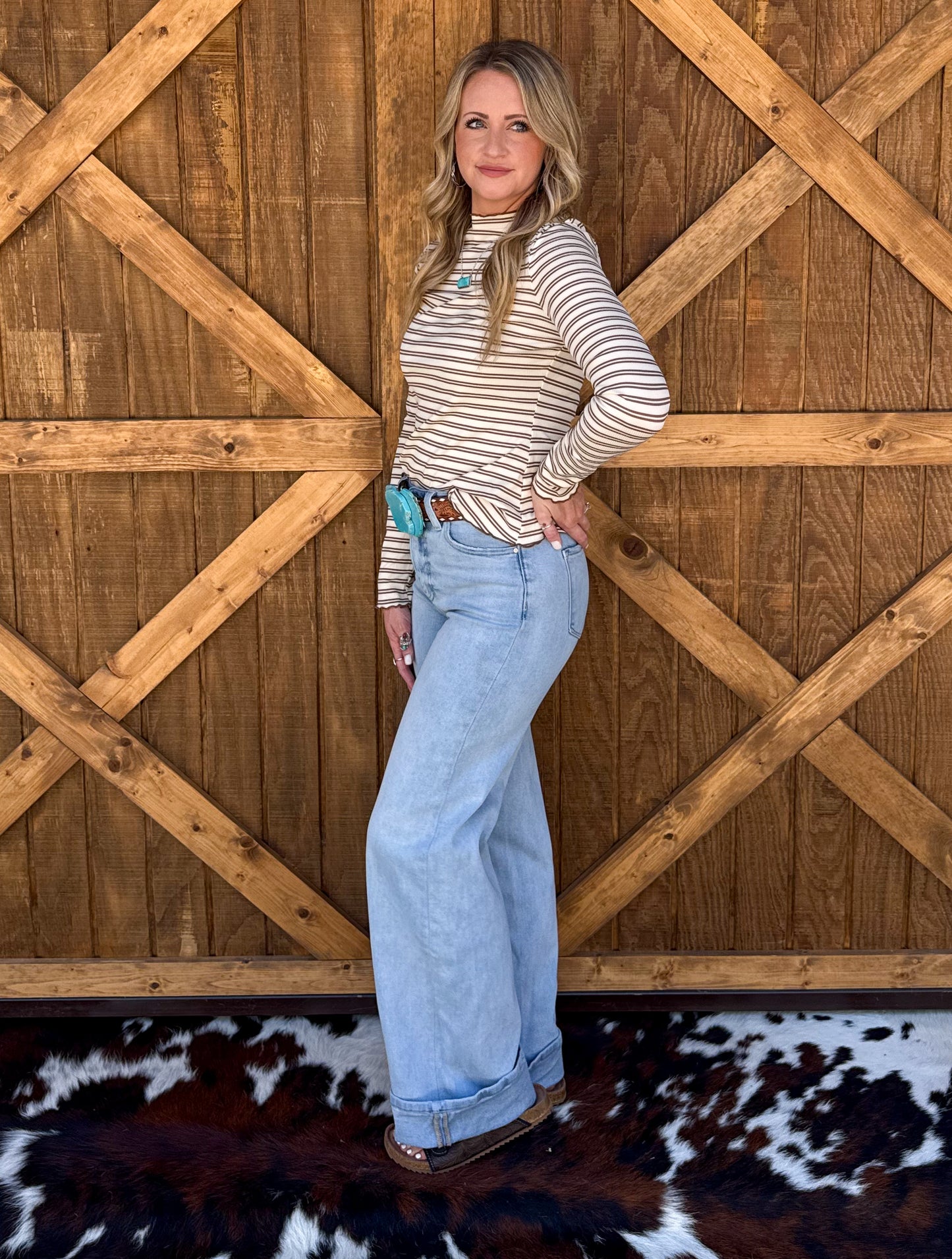 The Maggie Striped Top *Mocha