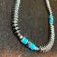 Silver & Turquoise Faux Necklace