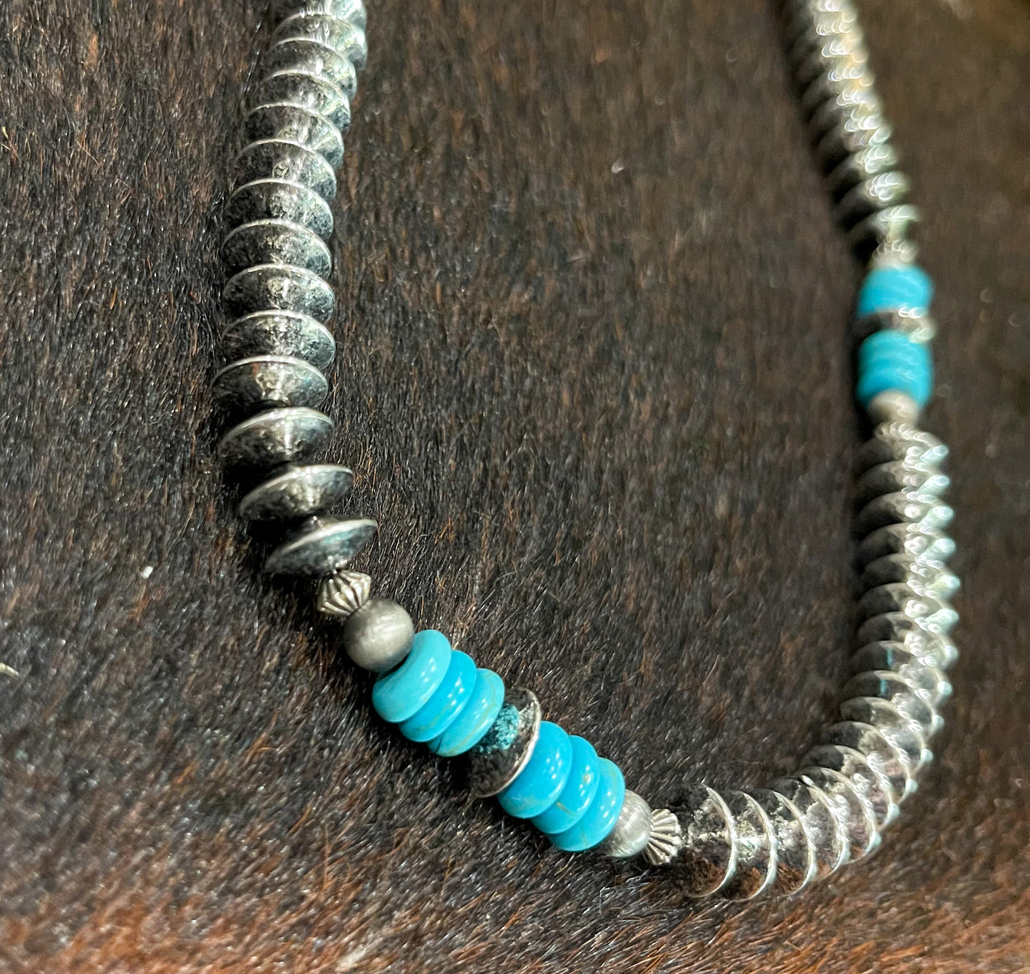 Silver & Turquoise Faux Necklace