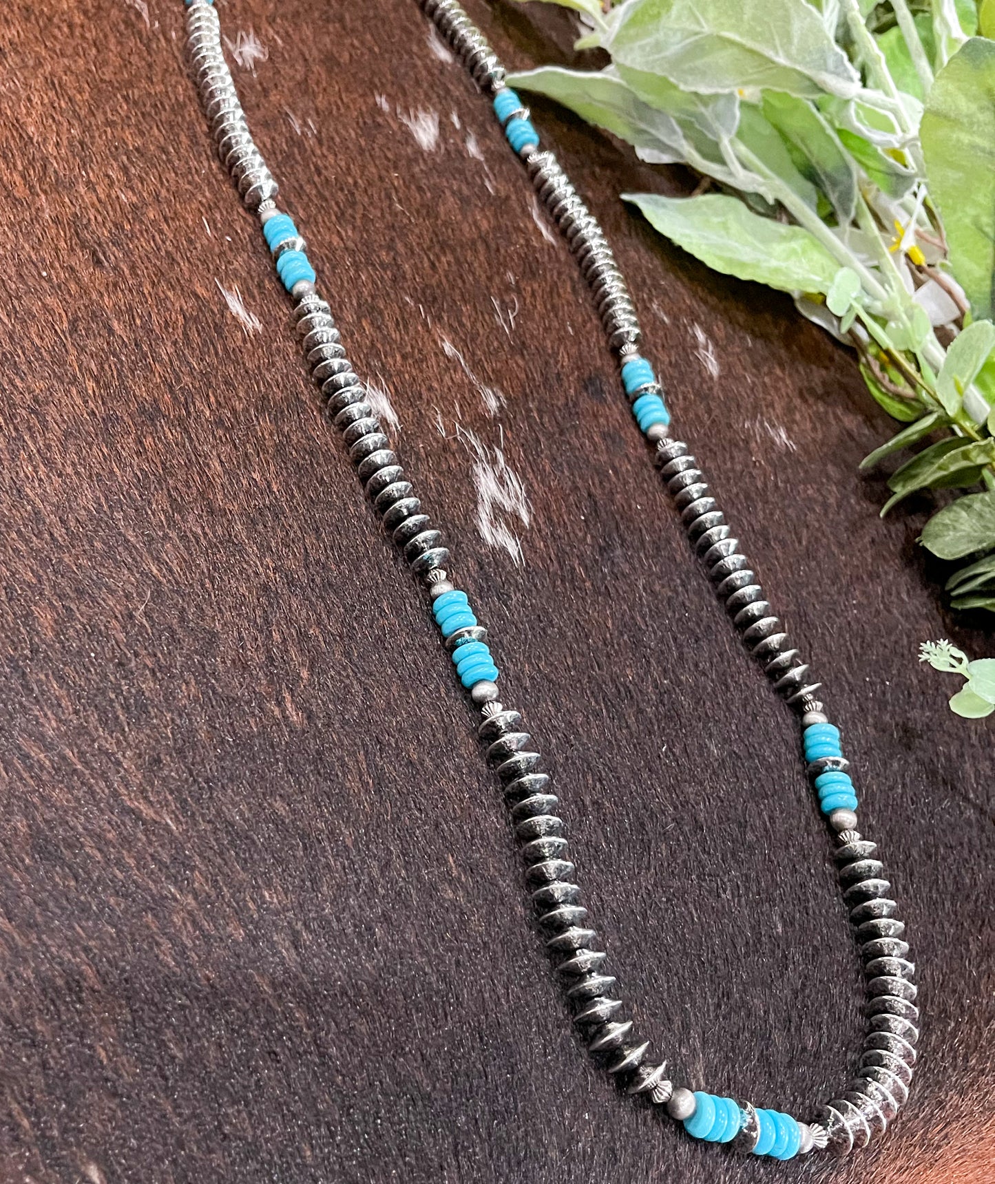 Silver & Turquoise Faux Necklace