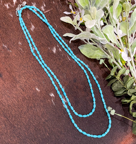 Turquoise Beaded Faux Necklace