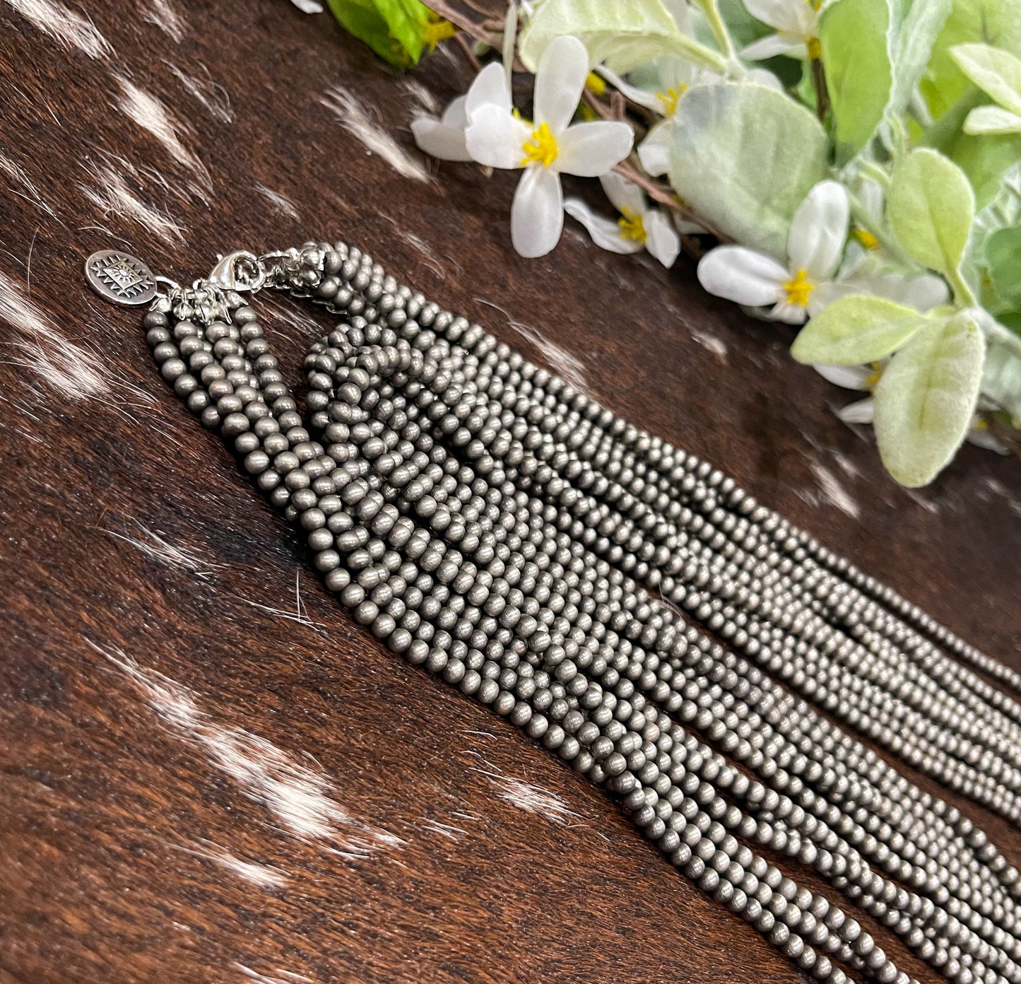 Multi Strand Navajo Pearl Faux Necklace