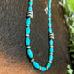 Turquoise with Silver Faux Necklace