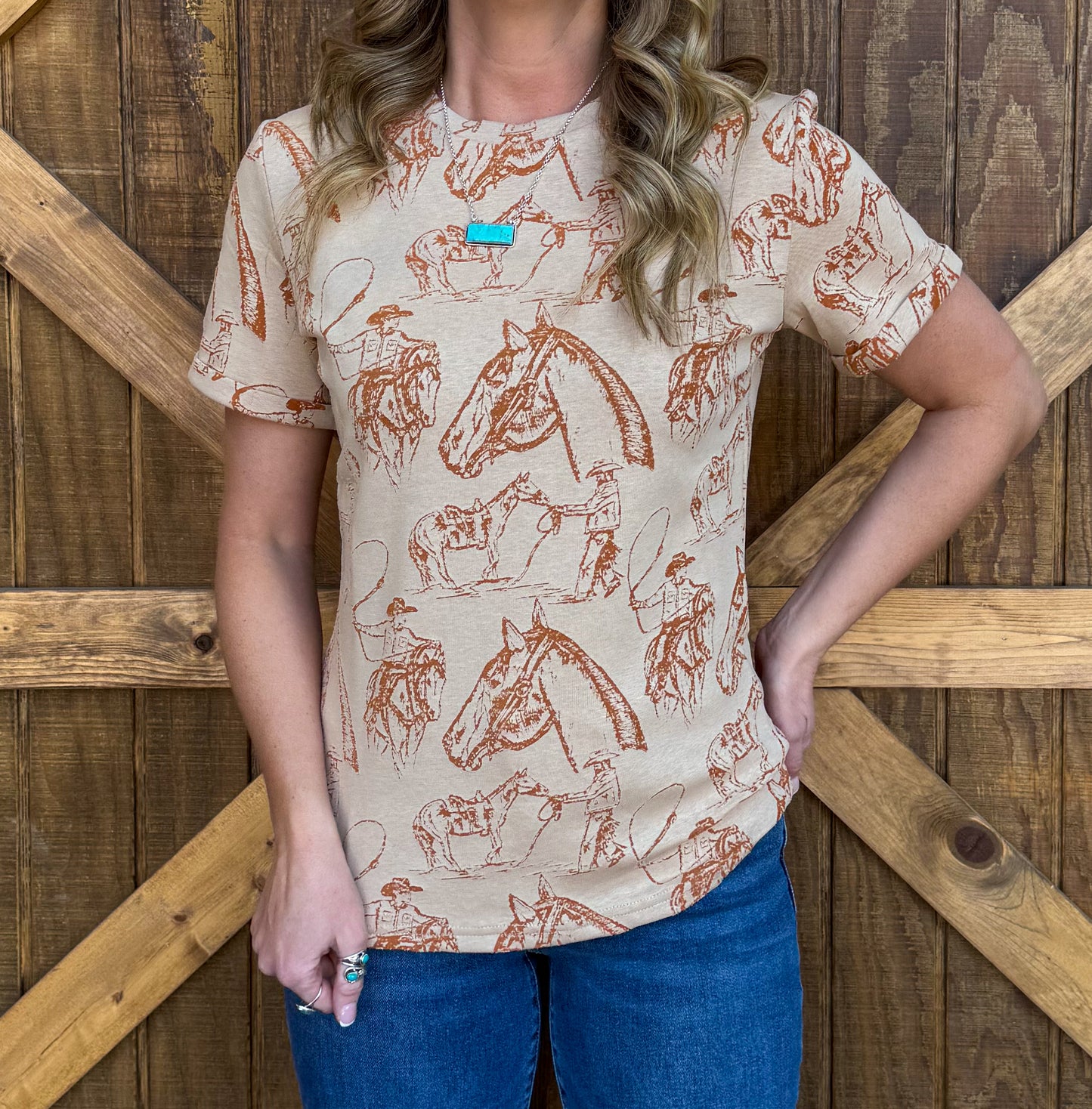 Doodle Horse Tee *Saddle