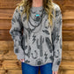 Southern Cowboy Collage Sweater *Grey
