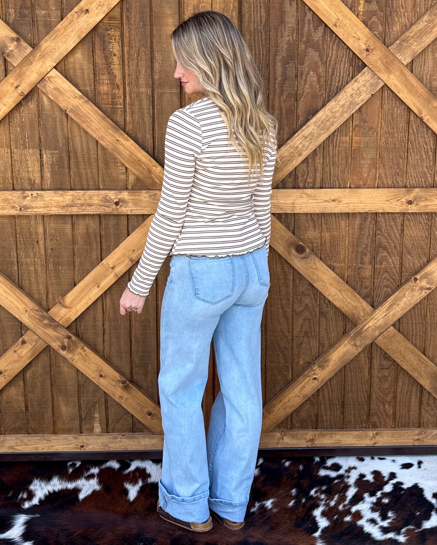 The Maggie Striped Top *Mocha