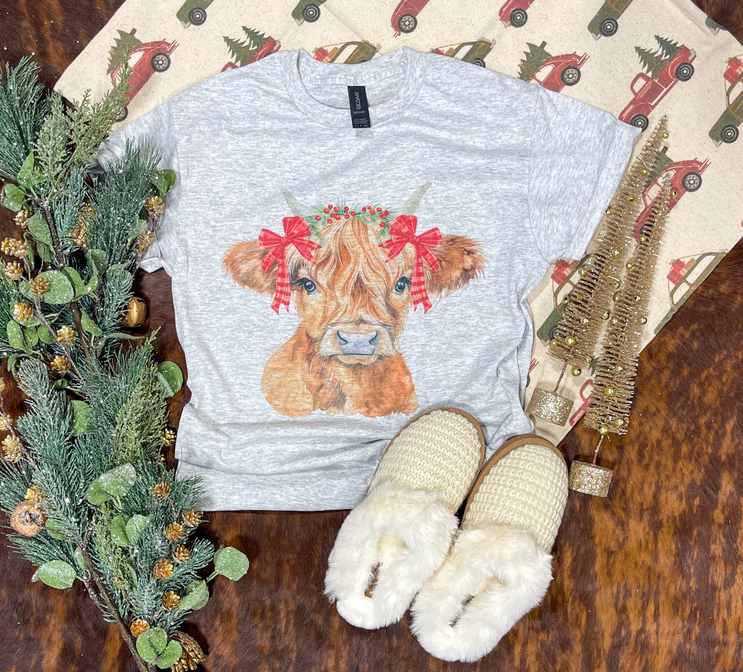 Highland Calf Christmas Tee