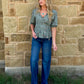 Classy Aztec Blouse *Olive