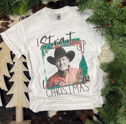 Strait Up Love Christmas Tee