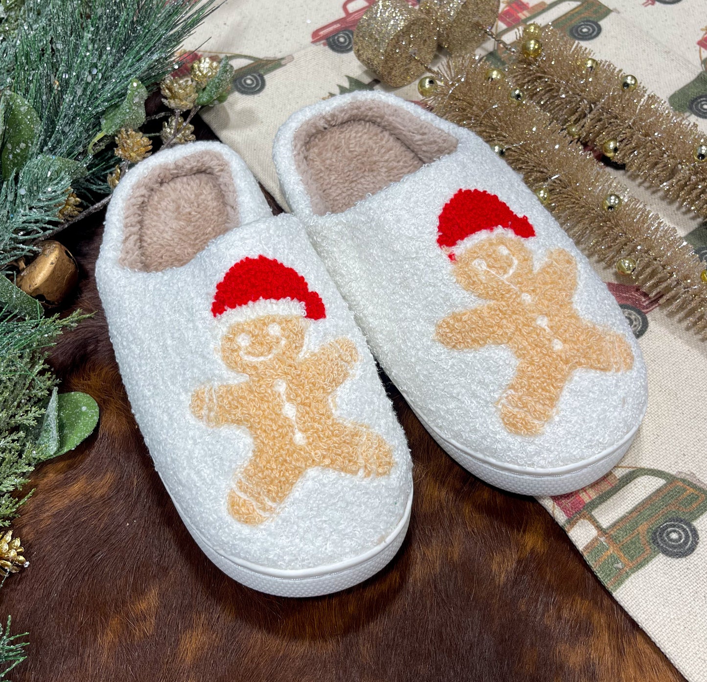 Gingerbread Man Slippers