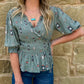 Classy Aztec Blouse *Olive