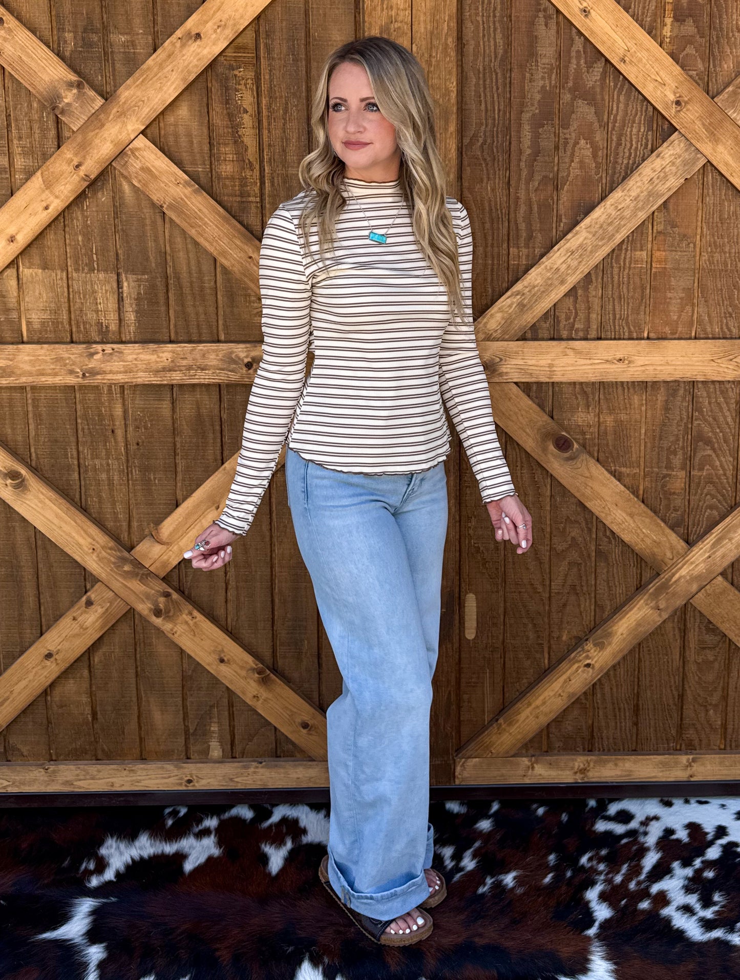 The Maggie Striped Top *Mocha