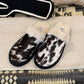 Cowhide Myra Slippers {Black & White}