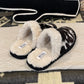 Cowhide Myra Slippers {Black & White}