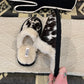 Cowhide Myra Slippers {Black & White}