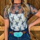 Floral Lace Mesh Top *Teal