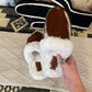 Cowhide Myra Slippers {Brown & White}