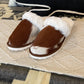 Cowhide Myra Slippers {Brown & White}