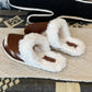 Cowhide Myra Slippers {Brown & White}