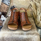 Isabella Tooled Very G Wedges - Rust