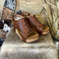 Isabella Tooled Very G Wedges - Rust