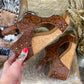 Isabella Tooled Very G Wedges - Rust