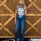 Floral Lace Mesh Top *Teal