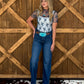Floral Lace Mesh Top *Teal