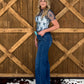 Floral Lace Mesh Top *Teal