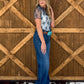 Floral Lace Mesh Top *Teal