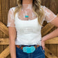 Floral Lace Mesh Top *White