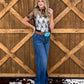 Floral Lace Mesh Top *Black