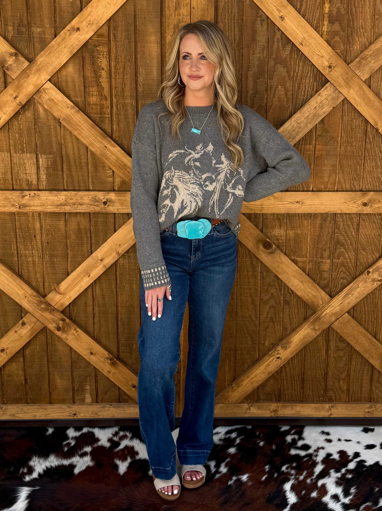 Wind River Horses Sweater *Charcoal