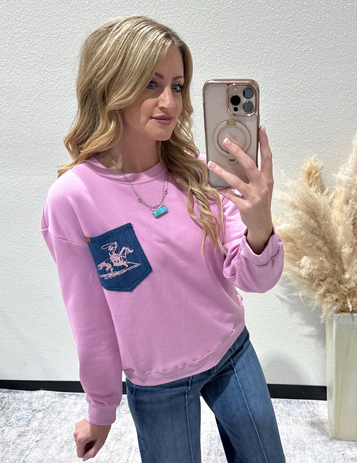 Pink Western Sweatshirt