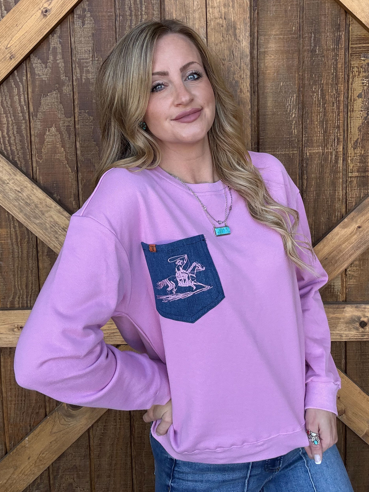 Pink Western Sweatshirt