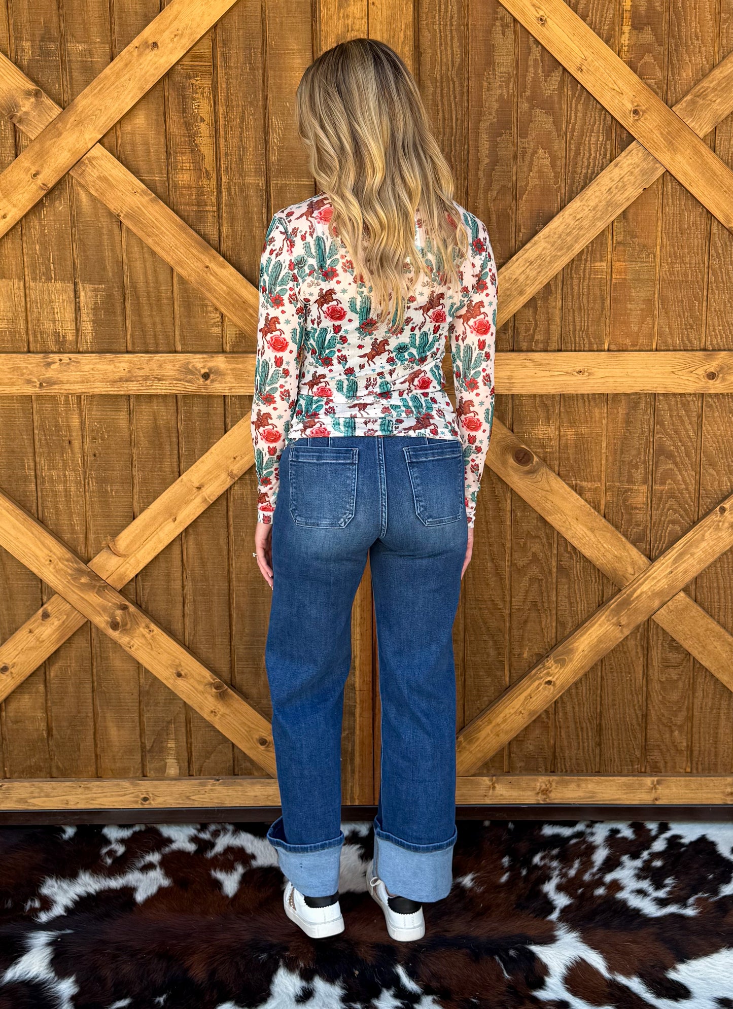 Cactus & Cowboy Mesh Top