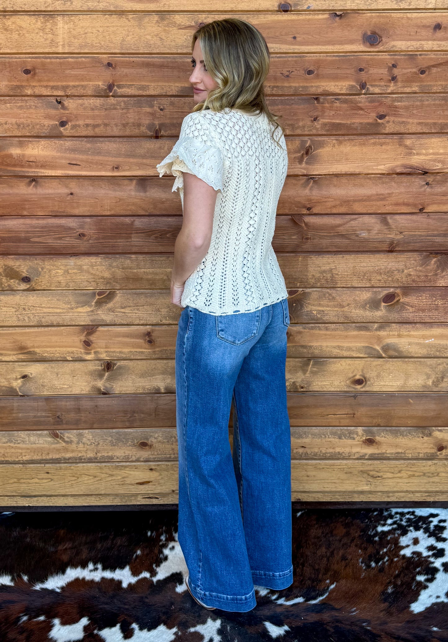 Ivory Cowgirl Crochet Blouse