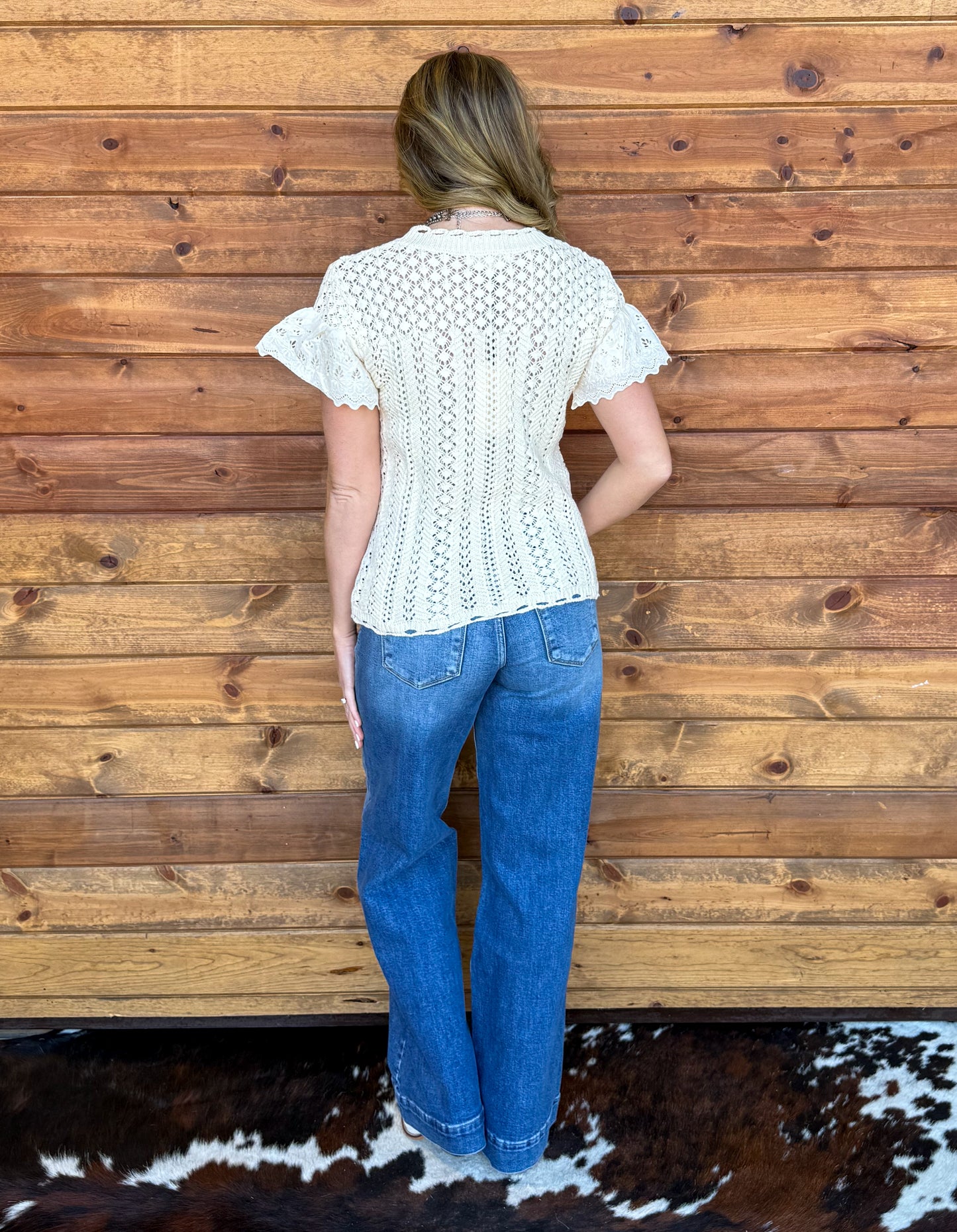 Ivory Cowgirl Crochet Blouse