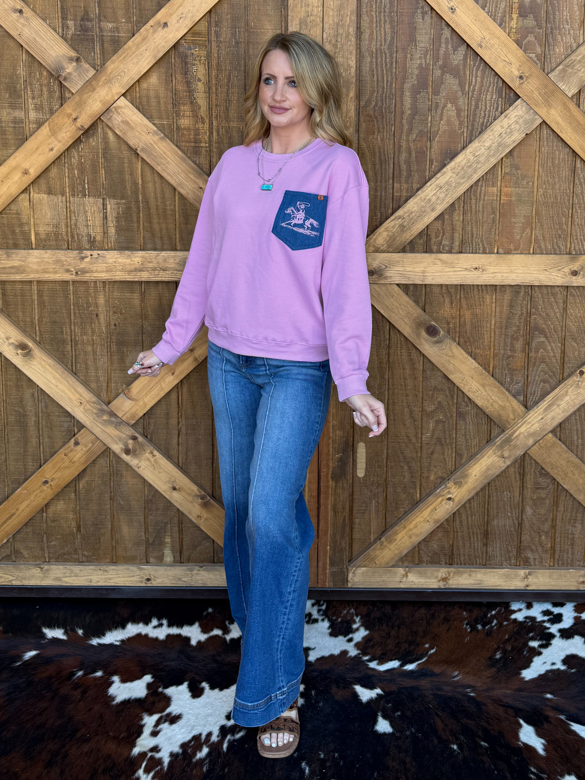 Pink Western Sweatshirt