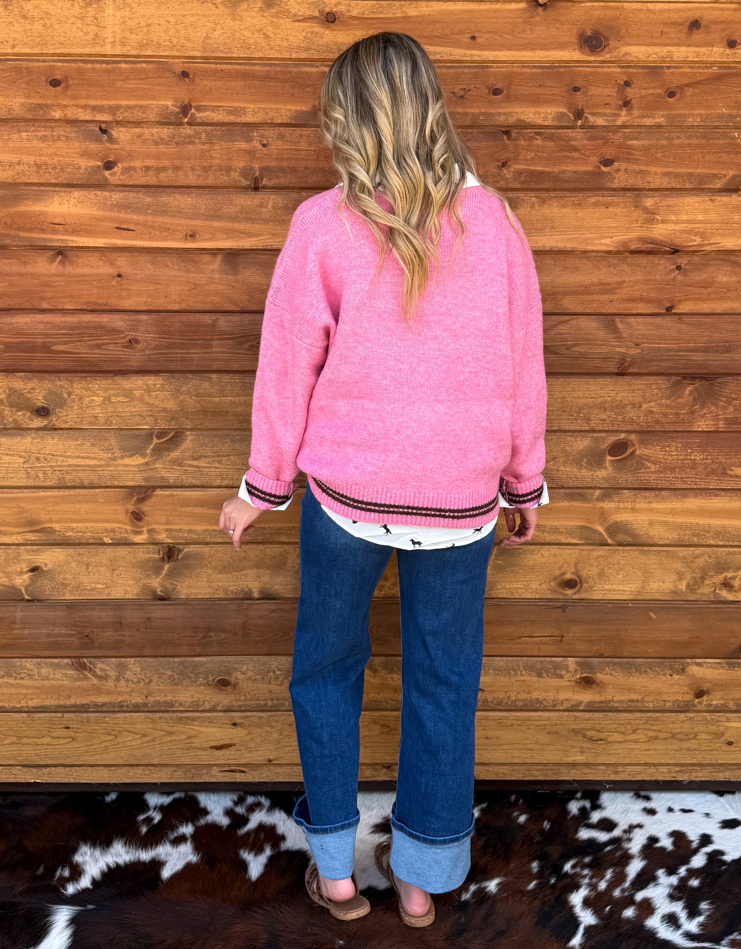See You Cowboy Sweater *Pink