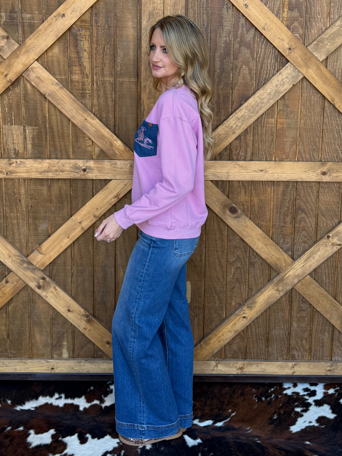 Pink Western Sweatshirt