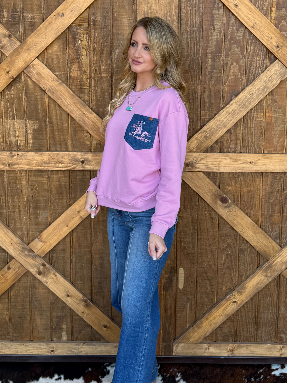 Pink Western Sweatshirt