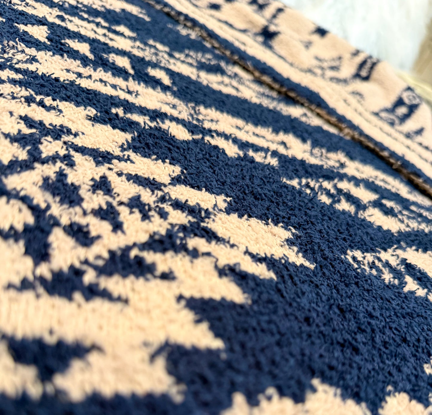 Navy Aztec Throw Blanket